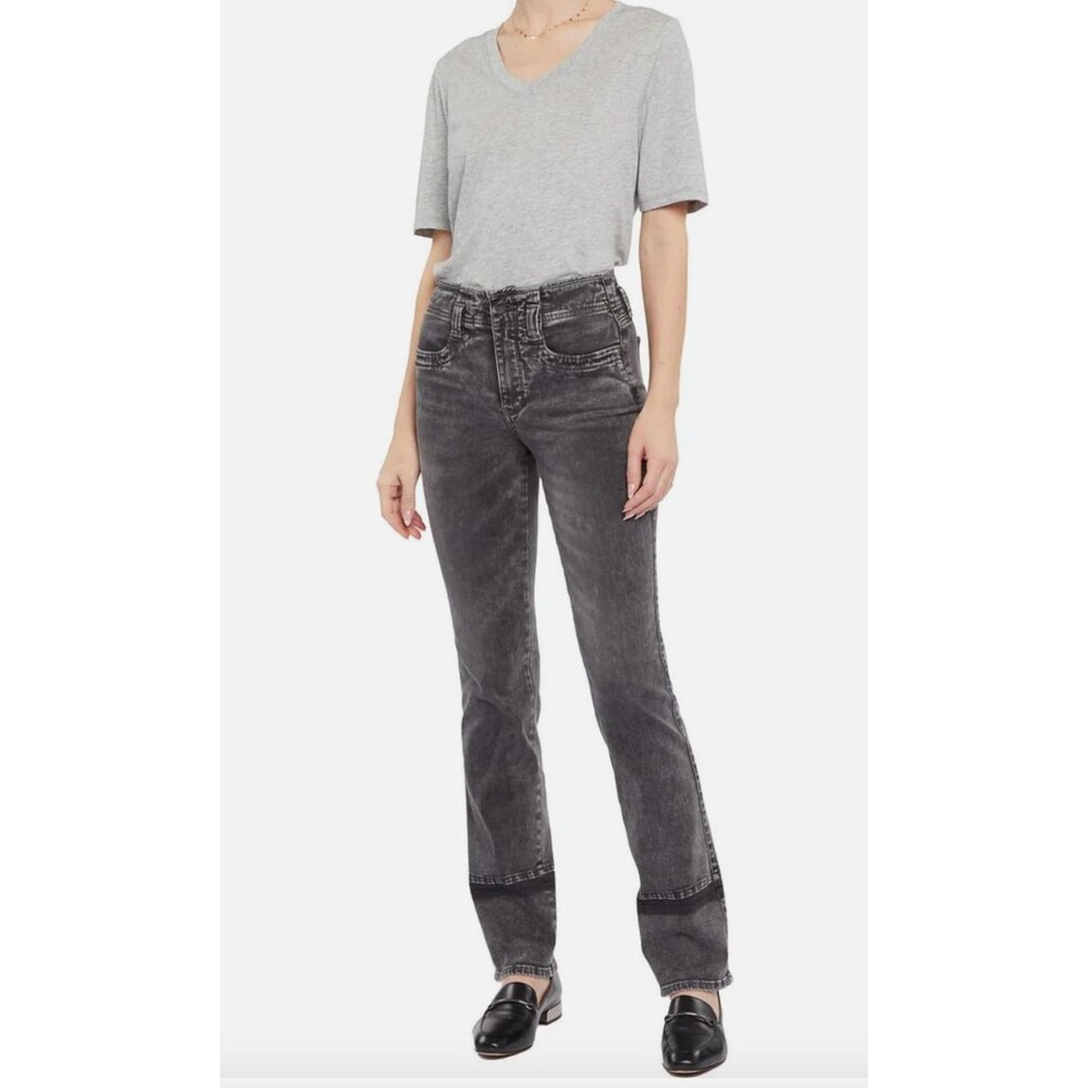 NYDJ Marilyn Straight Lift Tuck Jeans Acid Wash Slimming High Rise Casual Size 6